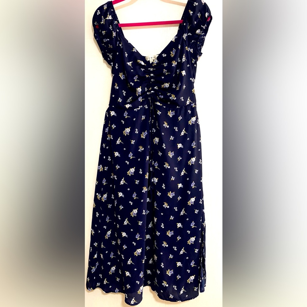 Navy Floral Maxi Dress - Elegant Summer Style